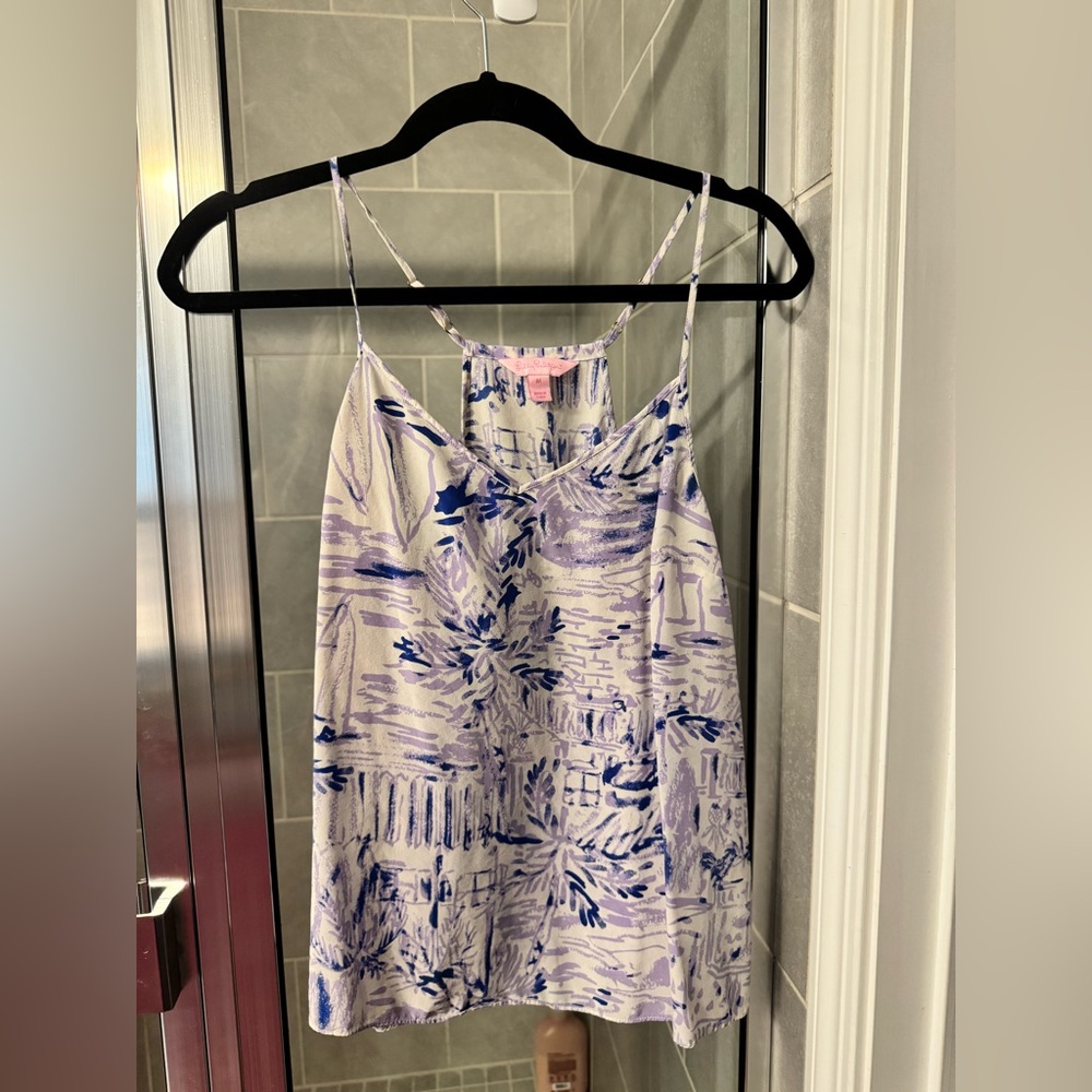 Lilly Pulitzer White and Purple Blouse